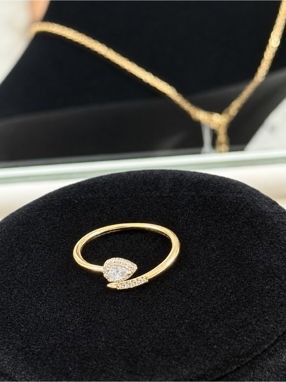 Gold Teardrop Open Wrap Ring - Picture 4 of 4